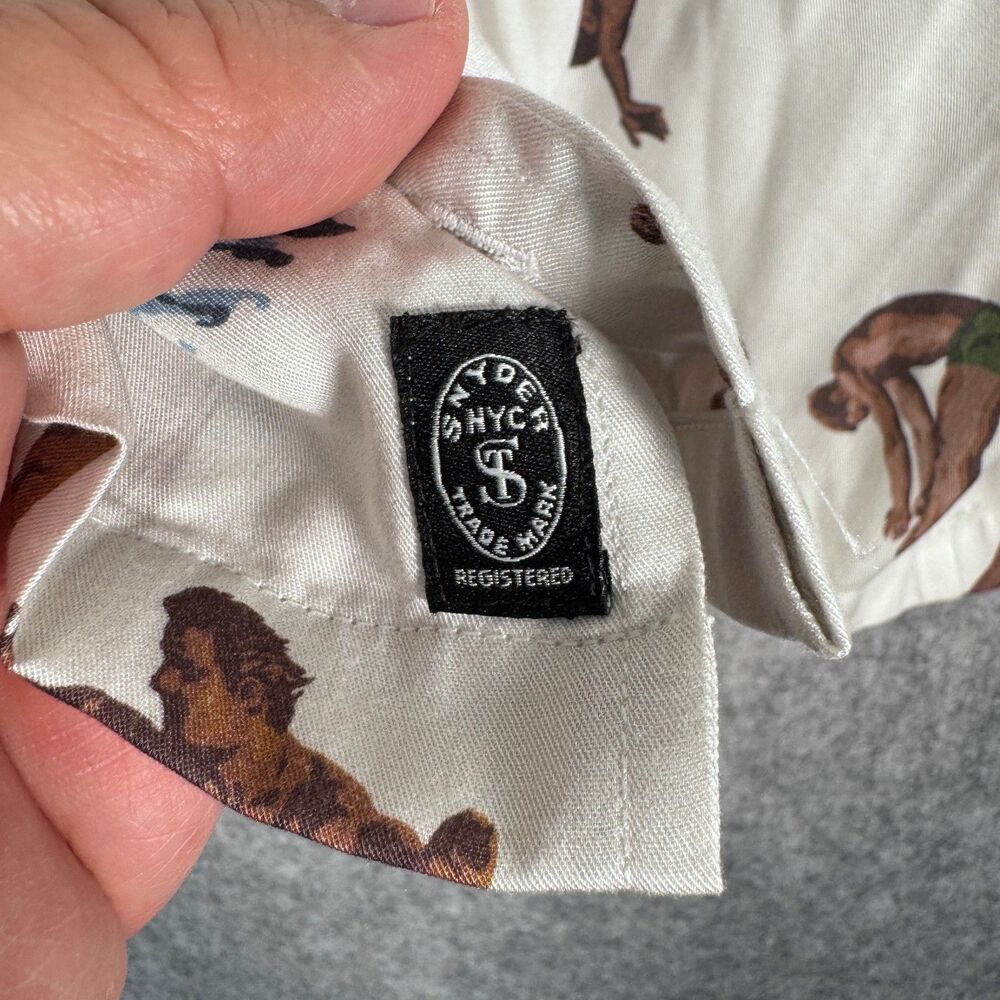 Todd Snyder Camp Shirt Mens XL White Loop Collar Diver Tencel Pocket Untucked - Picture 8 of 11